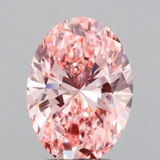 2.50ct Oval Lab Grown Diamond (Colour Fancy Vivid Pink, Clarity VVS2, IGI Certified)