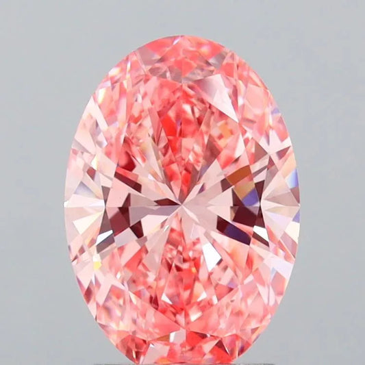 2.50ct Oval Lab Grown Diamond (Colour Fancy Vivid Pink, Clarity VVS2, IGI Certified)