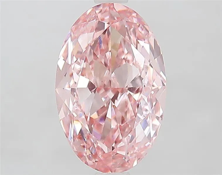 2.50ct Oval Lab Grown Diamond (Colour Fancy Vivid Pink, Clarity VVS2, IGI Certified)