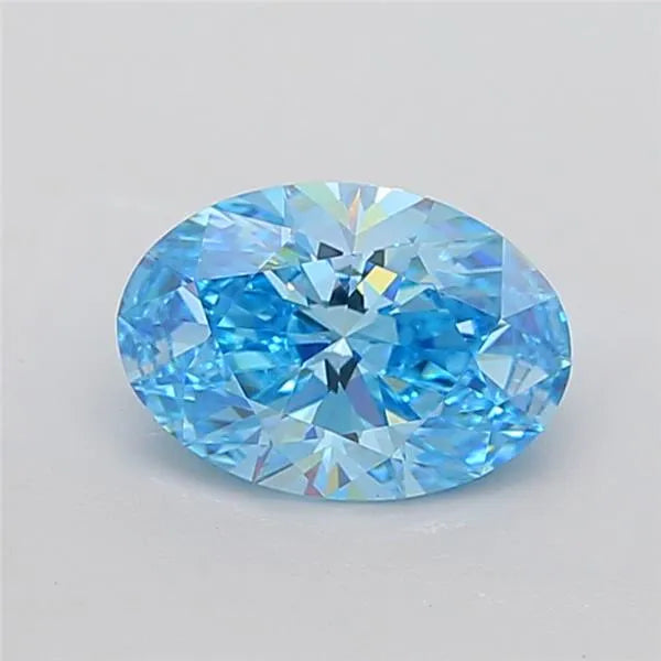 2.51ct Oval Lab Grown Diamond (Colour Fancy Vivid Blue, Clarity VS1, IGI Certified)