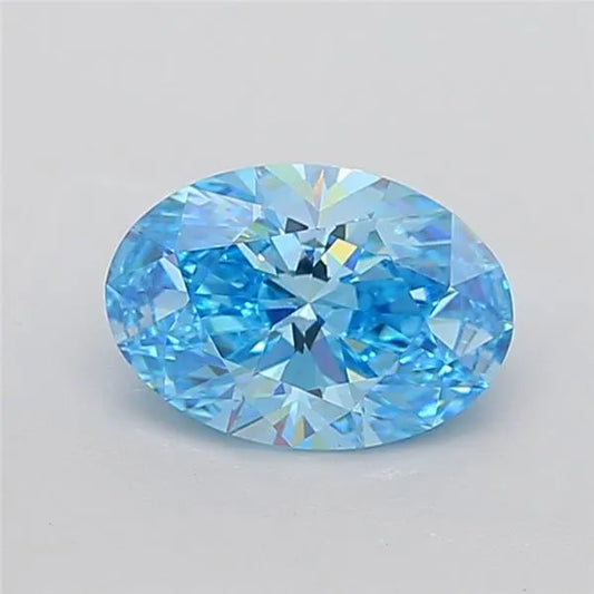 2.51ct Oval Lab Grown Diamond (Colour Fancy Vivid Blue, Clarity VS1, IGI Certified)