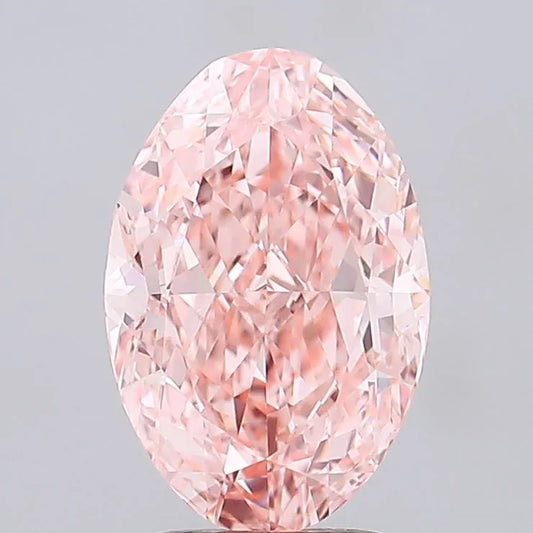 2.51ct Oval Lab Grown Diamond (Colour Fancy Vivid Pink, Clarity VVS1, IGI Certified)