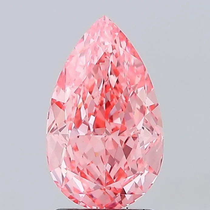 2.52ct Pear Lab Grown Diamond (Colour Fancy Vivid Pink, Clarity VS1, IGI Certified)