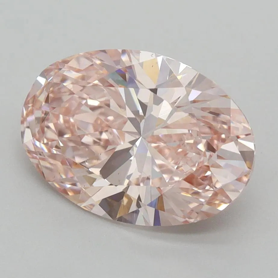2.55ct Oval Lab Grown Diamond (Colour Fancy Intense Pink, Clarity VS1, IGI Certified)