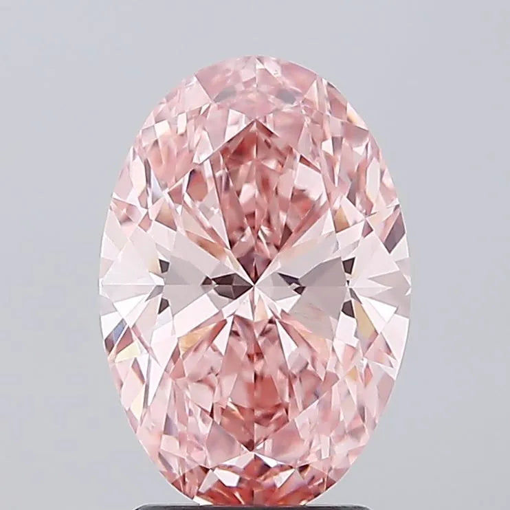 2.57ct Oval Lab Grown Diamond (Colour Fancy Vivid Pink, Clarity VS1, IGI Certified)