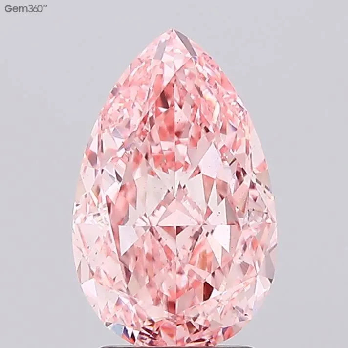 2.72ct Pear Lab Grown Diamond (Colour Fancy Vivid Pink, Clarity VS1, IGI Certified)