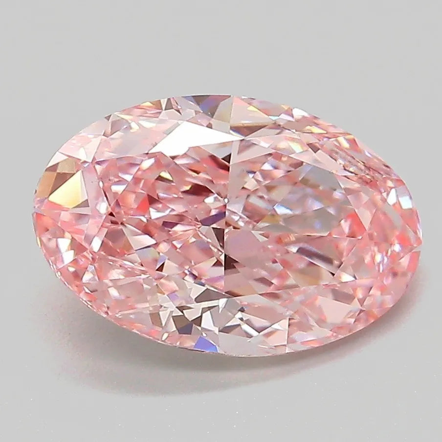 2.76ct Oval Lab Grown Diamond (Colour Fancy Vivid Pink, Clarity VS1, Cut VG, IGI Certified)