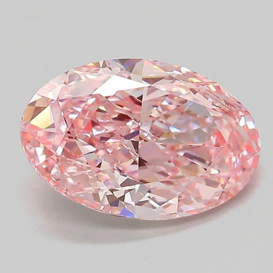 2.76ct Oval Lab Grown Diamond (Colour Fancy Vivid Pink, Clarity VS1, Cut VG, IGI Certified)