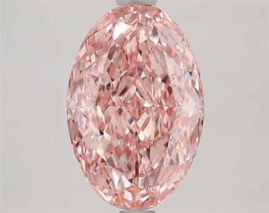 2.88ct Oval Lab Grown Diamond (Colour Fancy Vivid Pink, Clarity VVS2, IGI Certified)