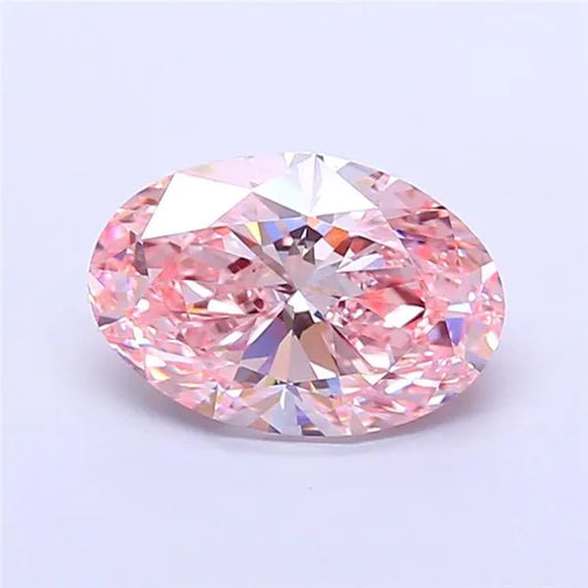 2.92ct Oval Lab Grown Diamond (Colour Fancy Vivid Pink, Clarity VS1, IGI Certified)