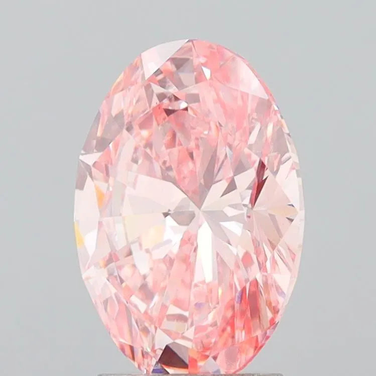 2.95ct Oval Lab Grown Diamond (Colour Fancy Vivid Pink, Clarity VS1, IGI Certified)