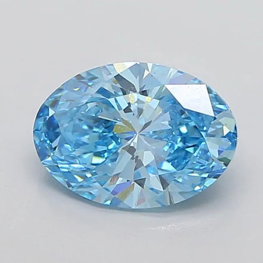 3.00ct Oval Lab Grown Diamond (Colour Fancy Vivid Blue, Clarity VS2, IGI Certified)
