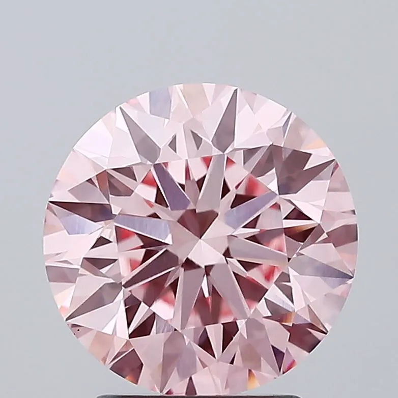 3.00ct Round Lab Grown Diamond (Colour Fancy Intense Pink, Clarity VVS2, Cut EX, IGI Certified)