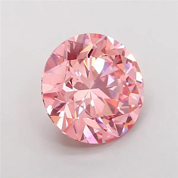 3.00ct Round Lab Grown Diamond (Colour Fancy Vivid Pink, Clarity VS1, Cut ID, IGI Certified)