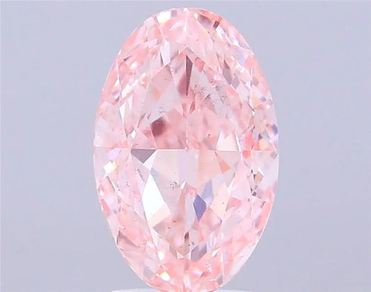 3.01ct Oval Lab Grown Diamond (Colour Fancy Intense Pink, Clarity VS2, IGI Certified)