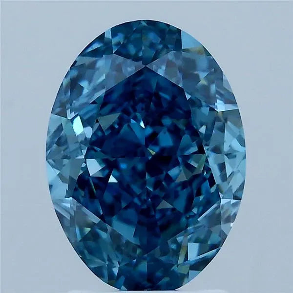 3.01ct Oval Lab Grown Diamond (Colour Fancy Vivid Blue, Clarity VS1, IGI Certified)