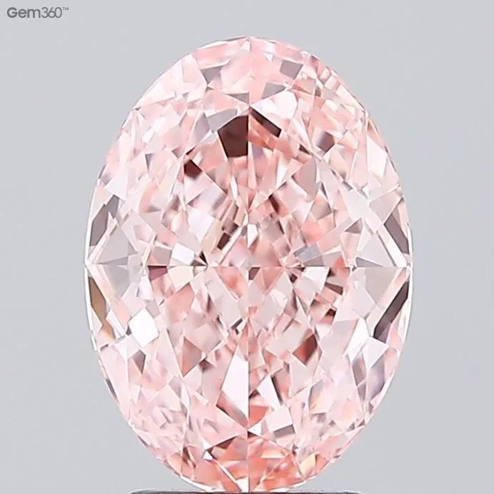 3.01ct Oval Lab Grown Diamond (Colour Fancy Vivid Pink, Clarity VS1, IGI Certified)