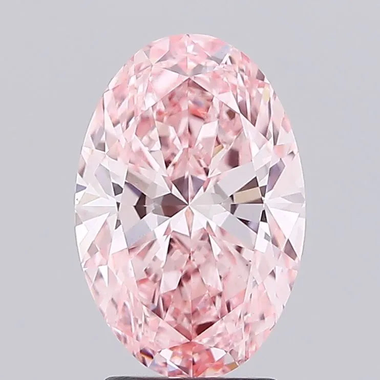 3.01ct Oval Lab Grown Diamond (Colour Fancy Vivid Pink, Clarity VS1, IGI Certified)