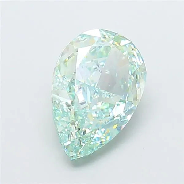 3.01ct Pear Lab Grown Diamond (Colour Fancy Vivid Green, Clarity VVS1, IGI Certified)