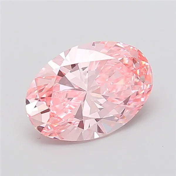 3.02ct Oval Lab Grown Diamond (Colour Fancy Vivid Pink, Clarity VS1, IGI Certified)