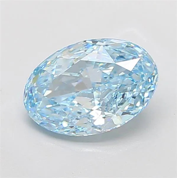 3.03ct Oval Lab Grown Diamond (Colour Fancy Vivid Blue, Clarity VS1, IGI Certified)