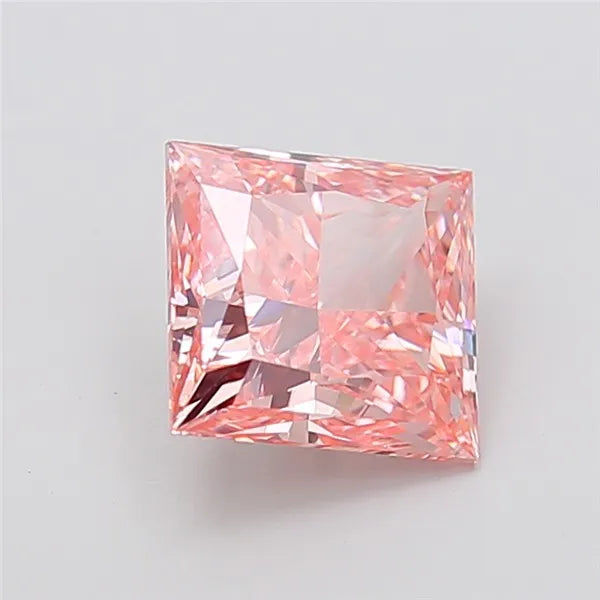 3.03ct Princess Lab Grown Diamond (Colour Fancy Vivid Pink, Clarity VVS2, IGI Certified)