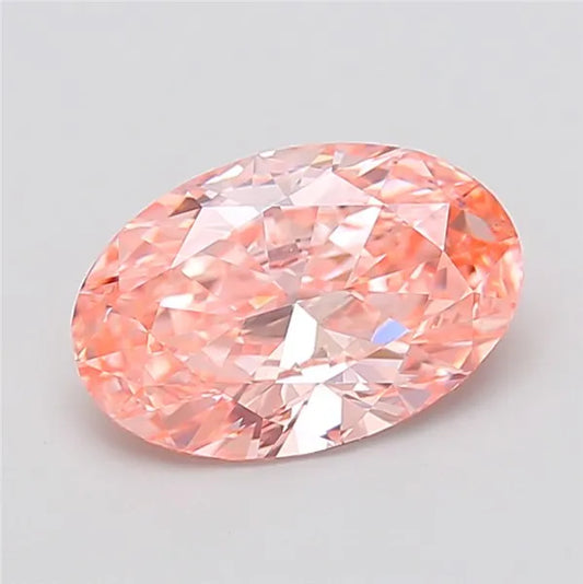 3.05ct Oval Lab Grown Diamond (Colour Fancy Vivid Pink, Clarity VS1, IGI Certified)