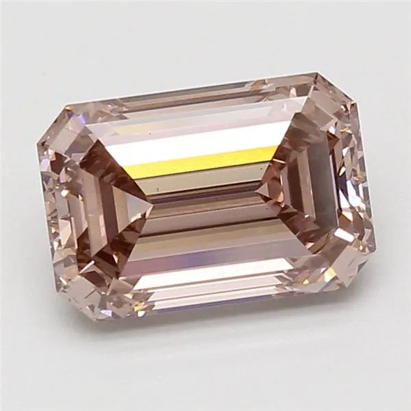 3.06ct Emerald Lab Grown Diamond (Colour Fancy Pinkish Brown, Clarity VS1, IGI Certified)