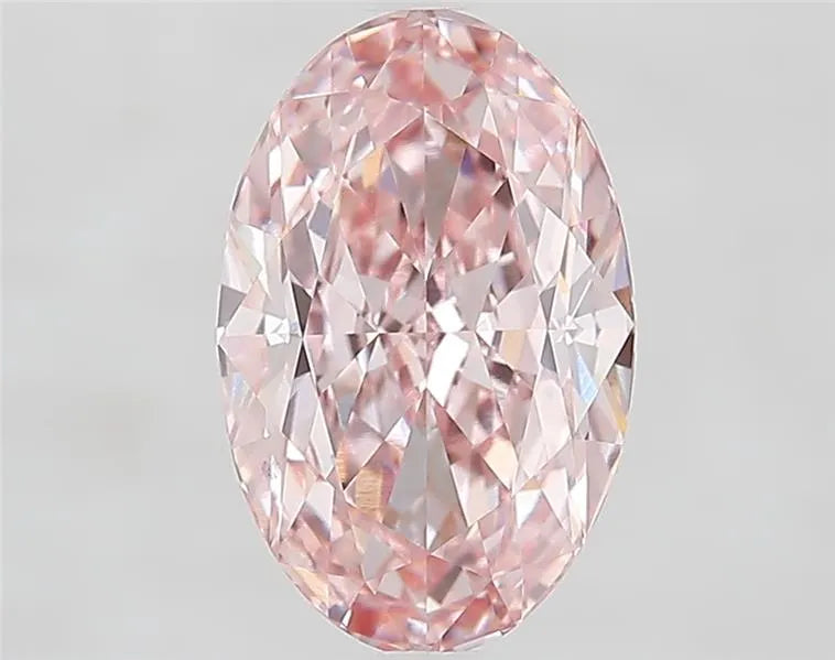 3.06ct Oval Lab Grown Diamond (Colour Fancy Vivid Pink, Clarity VVS2, IGI Certified)