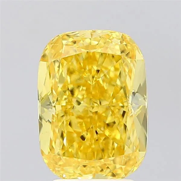 3.07ct Cushion modified Lab Grown Diamond (Colour Fancy Vivid Yellow, Clarity VVS2, IGI Certified)