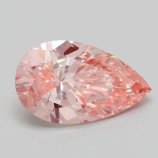 3.07ct Pear Lab Grown Diamond (Colour Fancy Vivid Pink, Clarity VS2, IGI Certified)