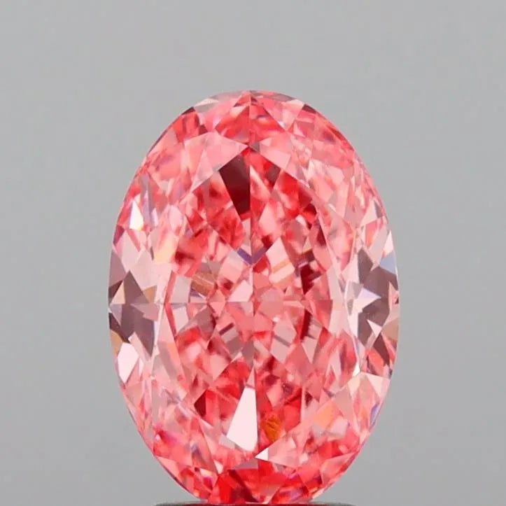 3.14ct Oval Lab Grown Diamond (Colour Fancy Vivid Pink, Clarity VS1, IGI Certified)