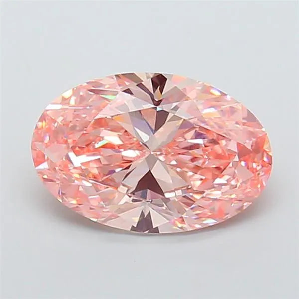 3.20ct Oval Lab Grown Diamond (Colour Fancy Vivid Pink, Clarity VVS2, IGI Certified)