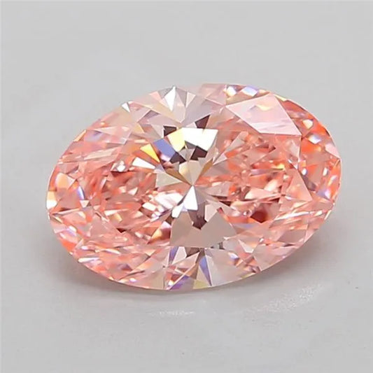 3.21ct Oval Lab Grown Diamond (Colour Fancy Vivid Pink, Clarity VVS1, IGI Certified)