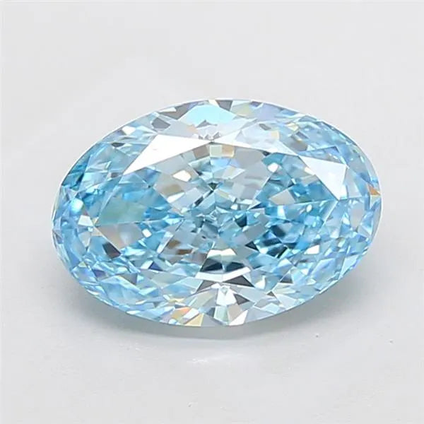 3.50ct Oval Lab Grown Diamond (Colour Fancy Vivid Blue, Clarity VS2, IGI Certified)