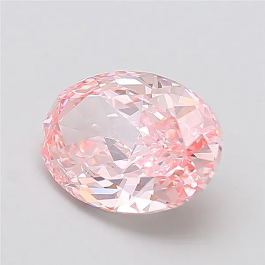 3.50ct Oval Lab Grown Diamond (Colour Fancy Vivid Pink, Clarity VVS2, IGI Certified)