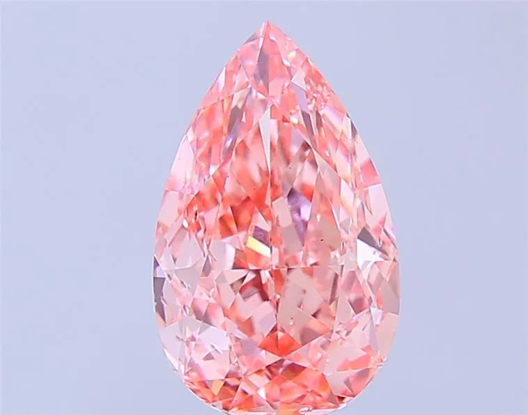 3.50ct Pear Lab Grown Diamond (Colour Fancy Vivid Pink, Clarity VS2, IGI Certified)