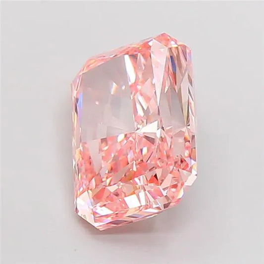 3.51ct Radiant Lab Grown Diamond (Colour Fancy Vivid Pink, Clarity VS1, IGI Certified)