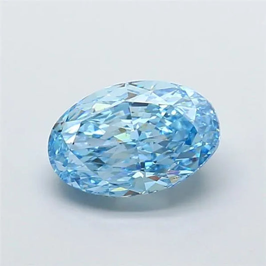 3.52ct Oval Lab Grown Diamond (Colour Fancy Vivid Blue, Clarity VS2, IGI Certified)