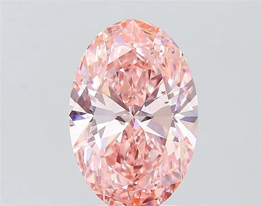 3.52ct Oval Lab Grown Diamond (Colour Fancy Vivid Pink, Clarity VS2, IGI Certified)