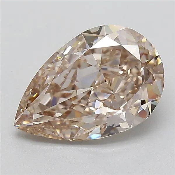 3.52ct Pear Lab Grown Diamond (Colour Fancy Light Brown, Clarity VS1, IGI Certified)
