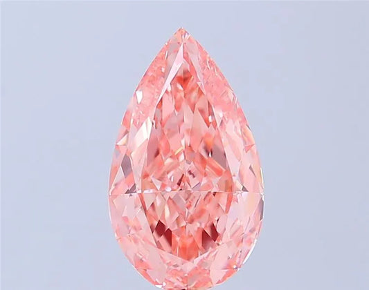 3.53ct Pear Lab Grown Diamond (Colour Fancy Vivid Pink, Clarity VS1, IGI Certified)