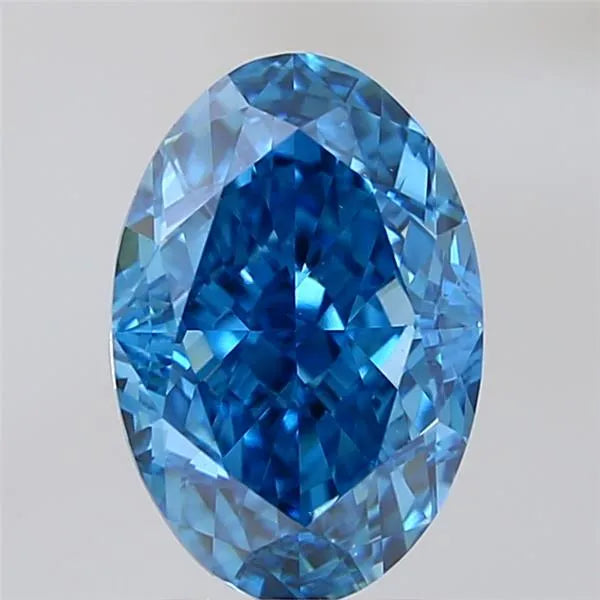 3.54ct Oval Lab Grown Diamond (Colour Fancy Vivid Blue, Clarity VS1, IGI Certified)