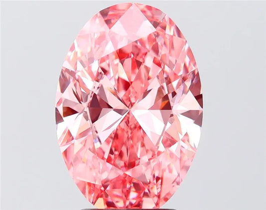 3.56ct Oval Lab Grown Diamond (Colour Fancy Vivid Pink, Clarity VS1, IGI Certified)