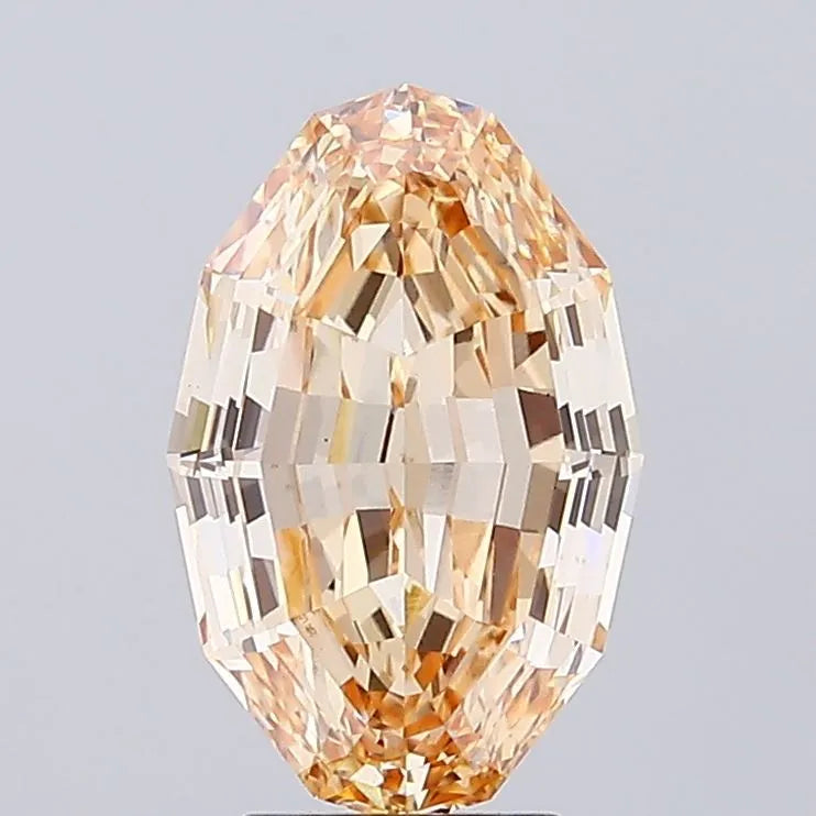 3.61ct Oval Lab Grown Diamond (Colour Fancy Light Orangey Brown, Clarity VS1, IGI Certified)
