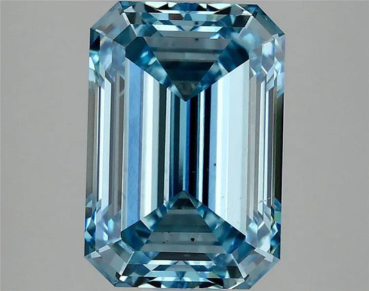 3.66ct Emerald Lab Grown Diamond (Colour Fancy Intense Blue, Clarity VS2, IGI Certified)