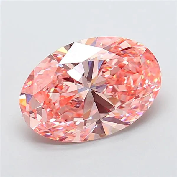 3.70ct Oval Lab Grown Diamond (Colour Fancy Vivid Pink, Clarity VS2, IGI Certified)