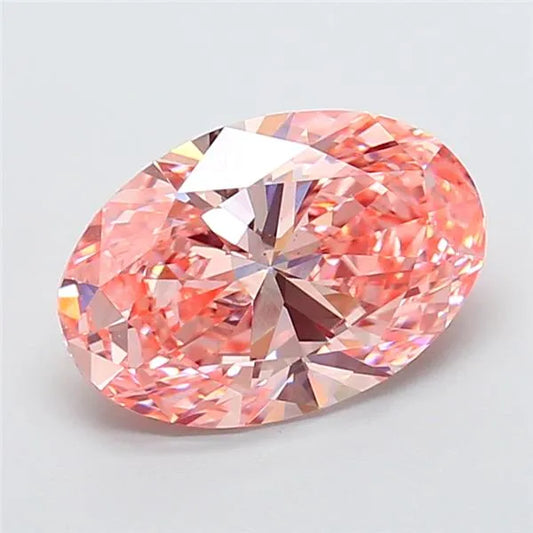 3.70ct Oval Lab Grown Diamond (Colour Fancy Vivid Pink, Clarity VS2, IGI Certified)