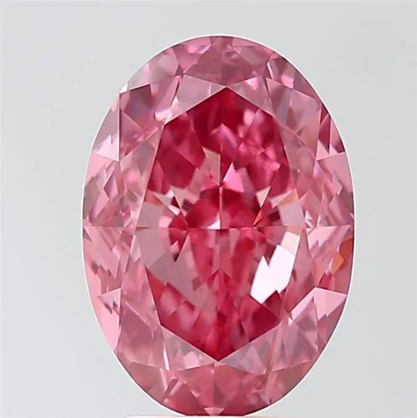 3.74ct Oval Lab Grown Diamond (Colour Fancy Vivid Pink, Clarity VS1, IGI Certified)