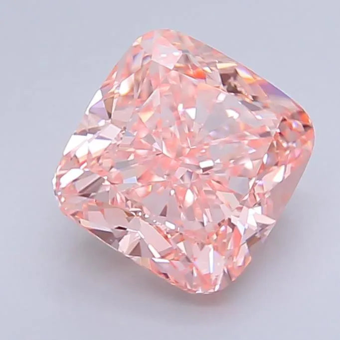 3.78ct Cushion brilliant Lab Grown Diamond (Colour Fancy Vivid Pink, Clarity VVS2, IGI Certified)